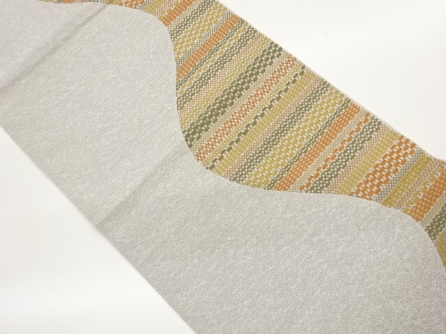 JAPANESE NAGOYA OBI / WOVEN WAVY STRIPE